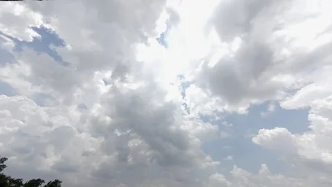 Cloud Timelapse: Clouds Moving Fast Across Bright Blue Sky in Afternoon 4K HDR Stock Footage 338320881