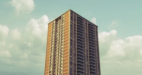 Cloud timelapse of high rise building cloud Cinemagraph Video stock 102564381