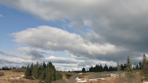 Cloud Timelapse Over Alaskan Hills Stock Footage 11114164