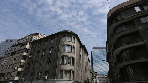 Cloud timelapse over building Stock Footage 77044768
