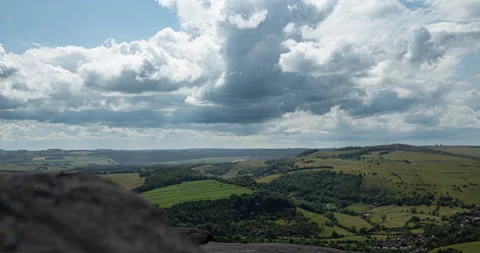Cloud Timelapse over country landscape and storm clouds forming Stock-Footage 244786944