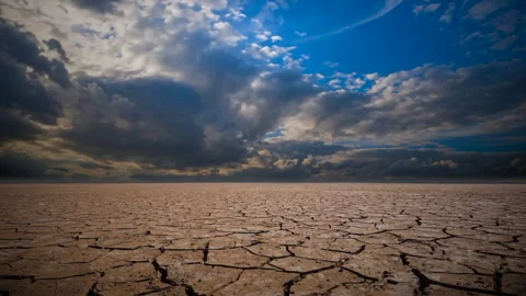 Cloud timelapse over dry lake bed Stock Footage 346500796