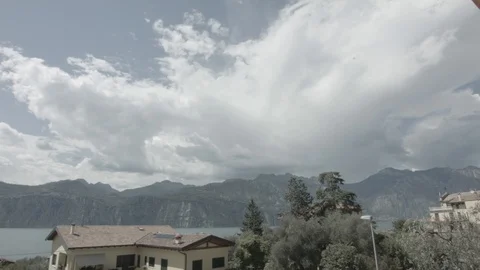 Cloud timelapse over lake garda in Italy Lago di Garda Stock Footage 95620568