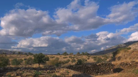 Cloud Timelapse over valley in Israel near Jordan Stock Footage 87909313