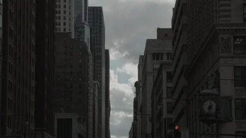 Cloud Timelapse on Wabash Ave Stock Footage 93707064