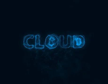 Cloud title with plexus effect. Connected lines with dots. Lines title plexus Illustrazione stock