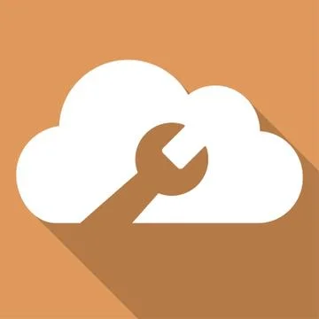 Cloud Tools Long Shadow Square Icon Illustrazione stock