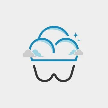 Cloud Tooth Logo Stock Illustration