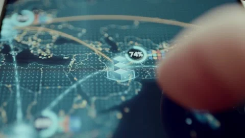 Cloud Traffic Analytics Across Europe and Asia Stock Footage 341871622