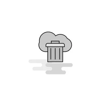 Cloud trash  Web Icon. Flat Line Filled Gray Icon Vector Stock-Illustration