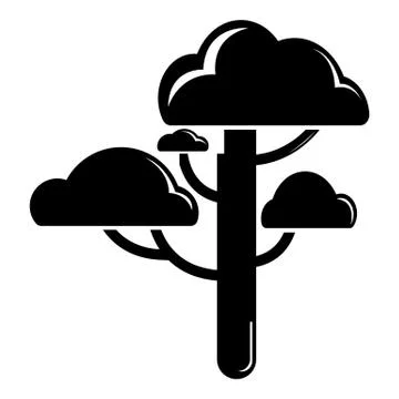 Cloud tree icon, simple black style Illustrazione stock