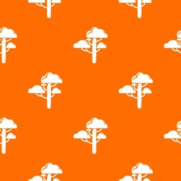 Cloud tree pattern vector orange イラスト素材
