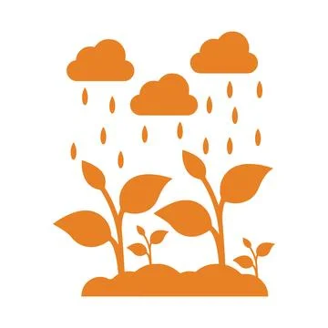 Cloud, tree, rain icon logo Stock Illustration