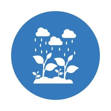 Cloud, tree, rain vector icon Stock Illustration
