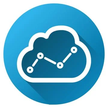 Cloud Trend Chart Gradient Round Vector Icon Stock Illustration