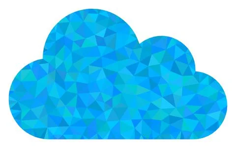 Cloud Triangle Filled Icon Stock Illustration