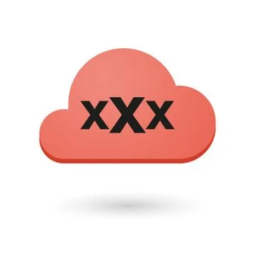 Cloud with a triple x sign Stock Illustration