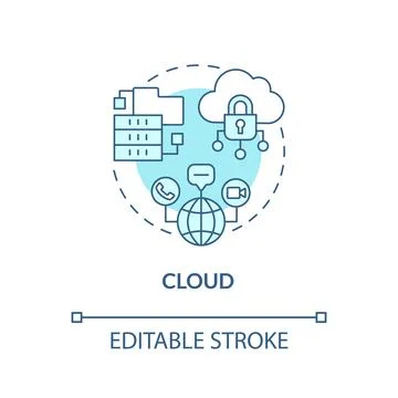 Cloud turquoise concept icon Illustrazione stock