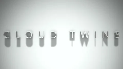 Cloud Twins 3D title animation with shadows on a white background Stock Footage 296700709