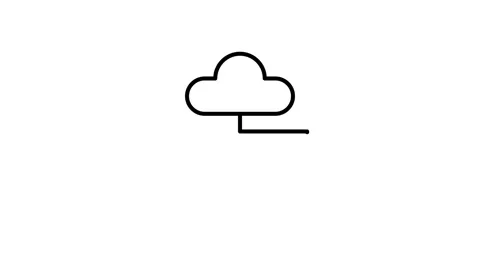 A cloud with two differently colored pipes connected, illustrating a concep.. Stock Footage 333461943