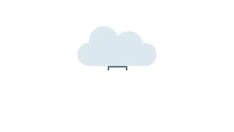 A cloud with two servers connected to it, symbolizing cloud computing. Stock Footage 334021171