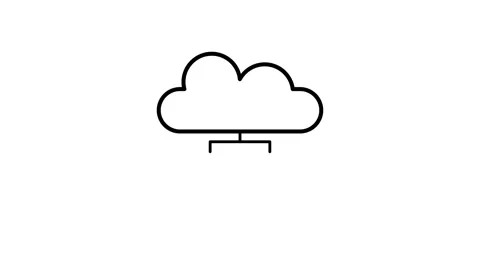 A cloud with two servers connected to it, symbolizing cloud computing and d.. Stock Footage 334037623