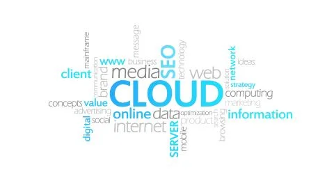 Cloud, Typography Animation Stock Illustration