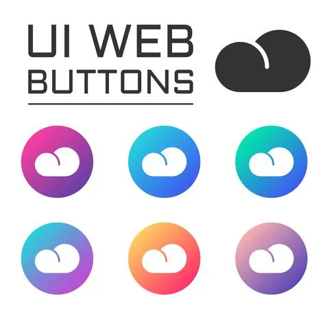 Cloud ui web button. vector icons Illustrazione stock