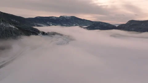Cloud under mountains Norway 02 Stock Footage 169888025