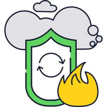 Cloud under shield secure vector logo icon Illustrazione stock