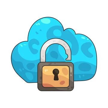 Cloud unlock illustration Stock Illustration