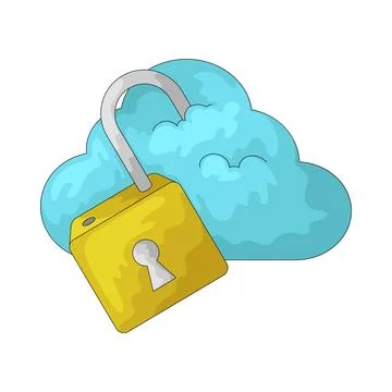 Cloud unlock illustration Stock Illustration