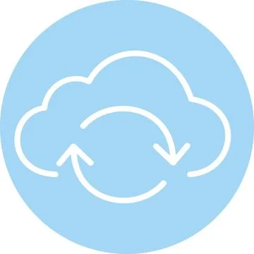 Cloud update refresh data flat graphic Stock Illustration