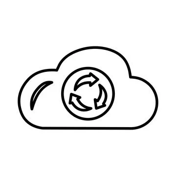 Cloud, update, refresh, data icon. line icon. Outline vector. Illustrazione stock