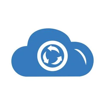 Cloud, update, refresh, data icon. Blue vector design. Illustrazione stock