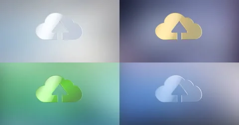 Cloud Upload 3d Icon Video stock 67419617
