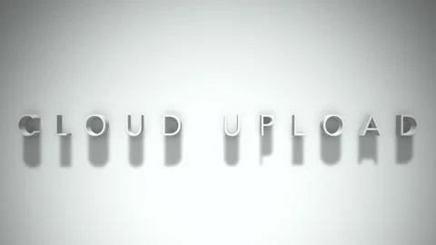 Cloud upload 3D title animation white text on a white background Vídeo Stock 299758040