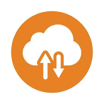 Cloud upload and download icon logo Illustrazione stock