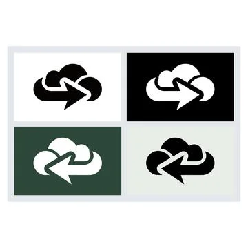 Cloud Upload and Download Icon Set イラスト素材