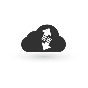 Cloud upload and download or sync linear icon. vector illustration isolated on Illustrazione stock