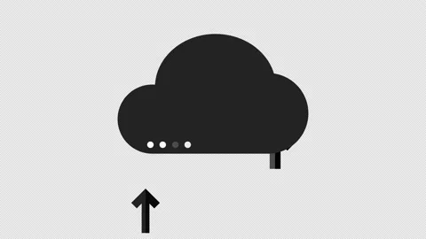 Cloud Upload Animated Icon with Alpha channel Video stock 142414576