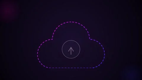 Cloud upload animation featuring a glowing outline and upward arrow Stock Footage 346331996
