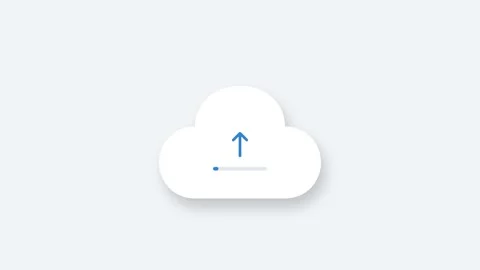 Cloud upload animation featuring a white cloud icon Stock Footage 346331989