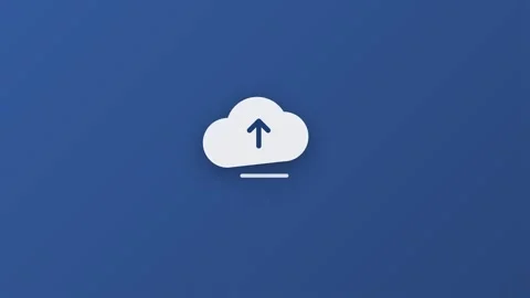 Cloud upload animation featuring a white cloud icon Stock Footage 346332008