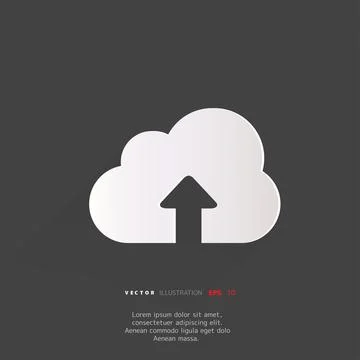 Cloud upload application web icon Stock Illustration