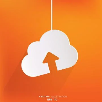 Cloud upload application web icon Stock Illustration
