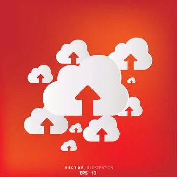Cloud upload application web icon Stock Illustration