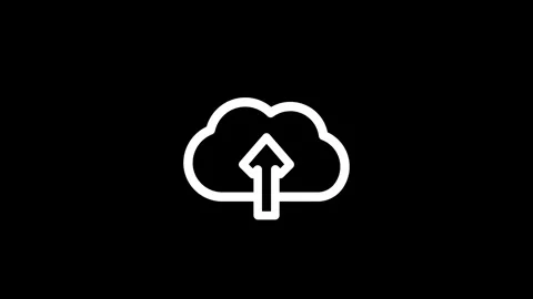 Cloud Upload Arrow Icon Digital Storage Concept Stock Footage 332526339
