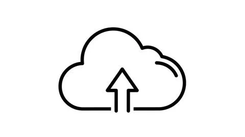 Cloud with upload arrow Stock Illustration