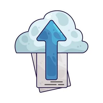 Cloud with upload arrow illustration Illustrazione stock